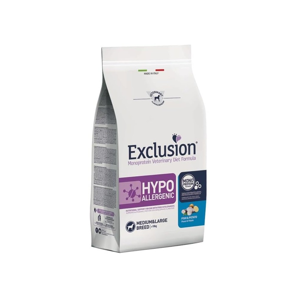 HYPOALLERGENIC ADULT MEDIUM PESCE E PATATE 2KG EXCLUSION