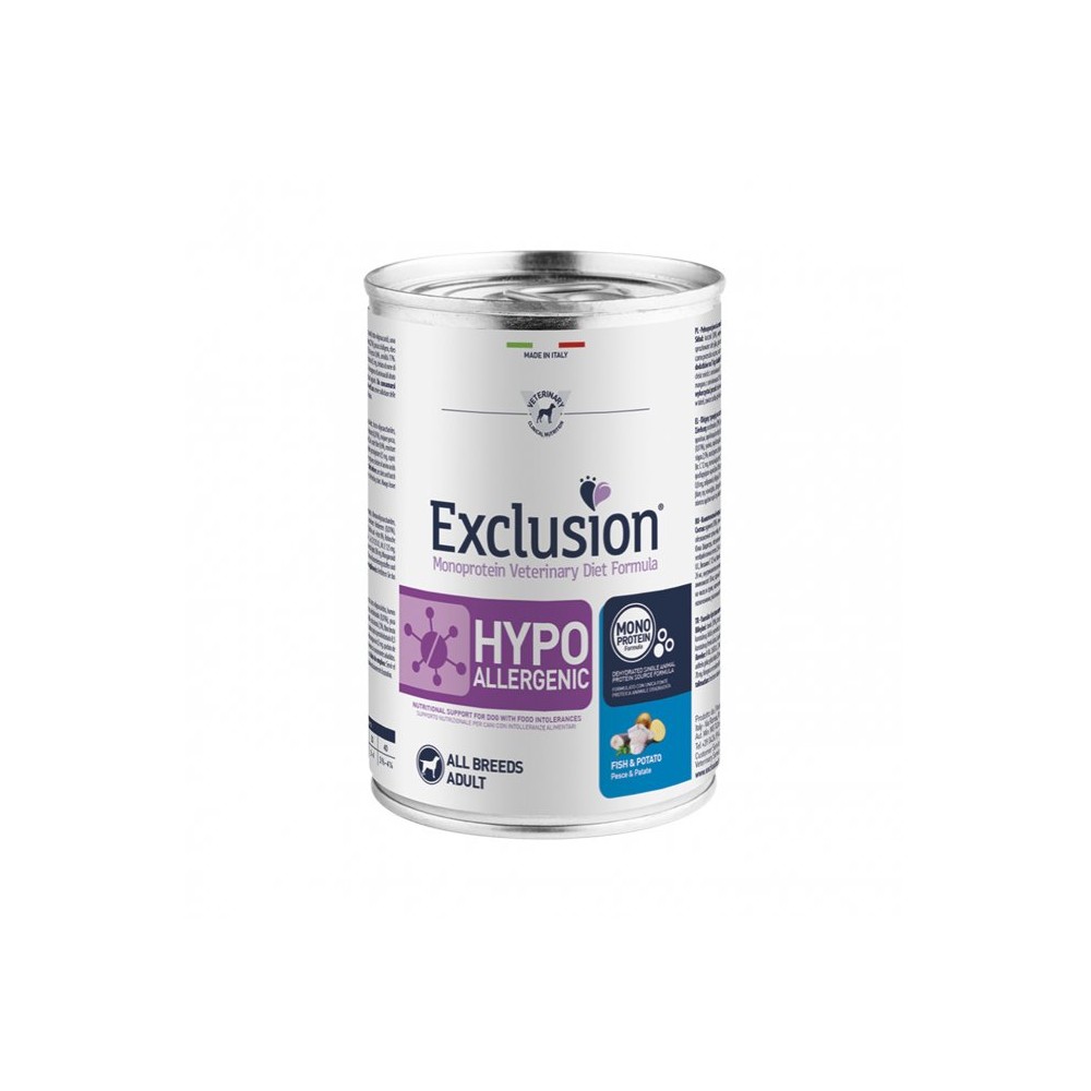 EXCLUSION HYPOALLERGENIC PESCE E PATATE 400g