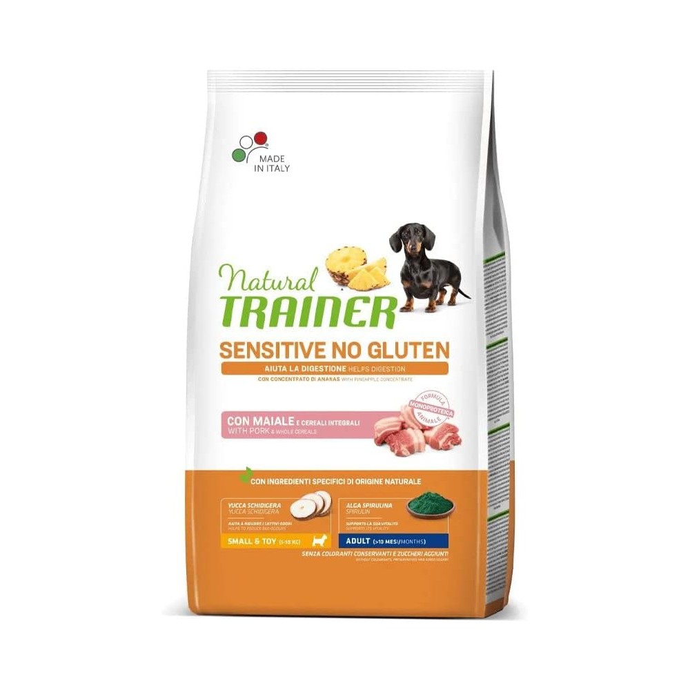 NATURAL TRAINER SENSITIVE NO GLUTEN ADULT SMALL MAIALE 2KG