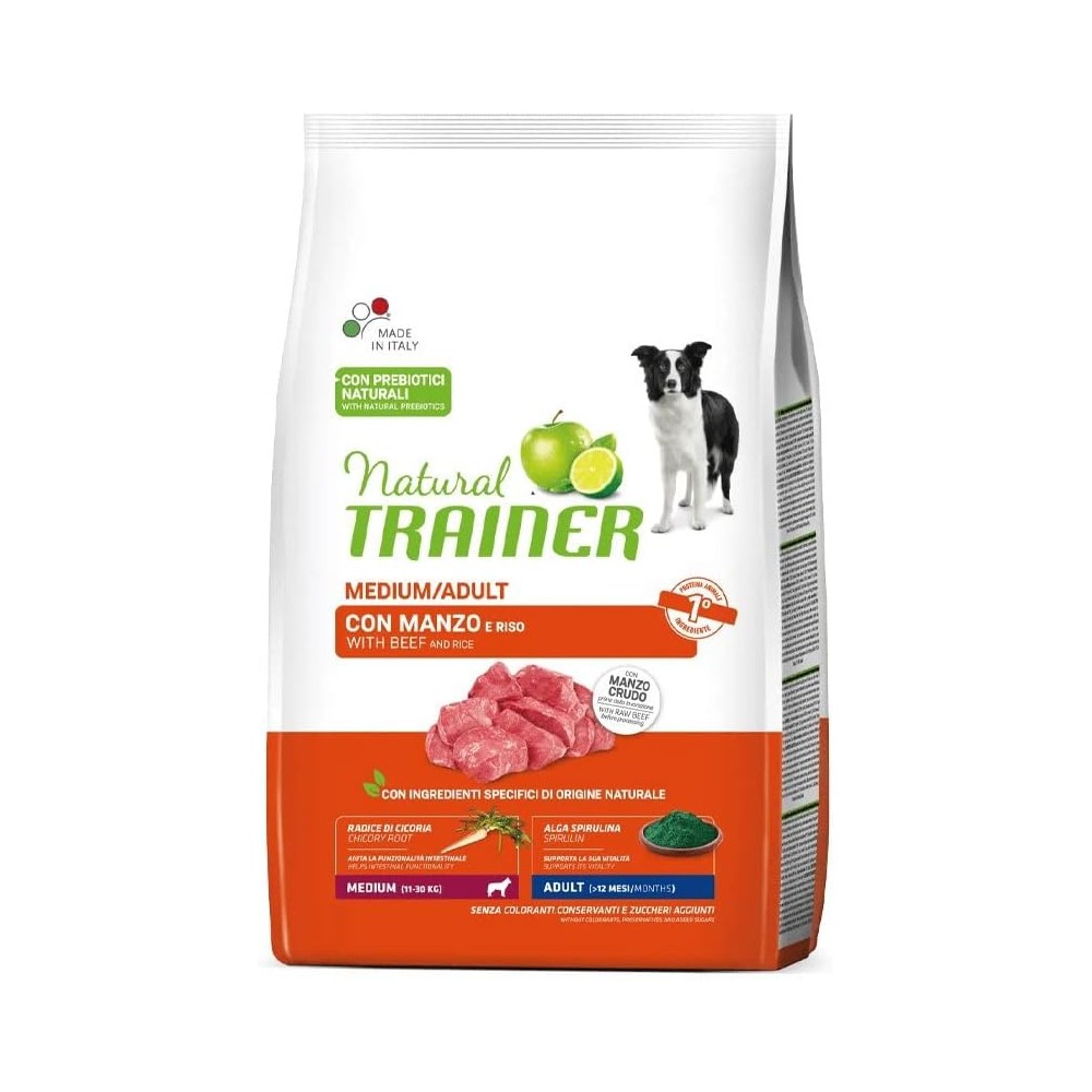 NATURAL TRAINER ADULT MEDIUM MANZO E RISO 12KG
