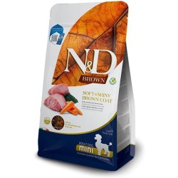 FARMINA N&D ADULT MINI BROWN COAT AGNELLO SPIRULINA E CAROTE 1,5KG