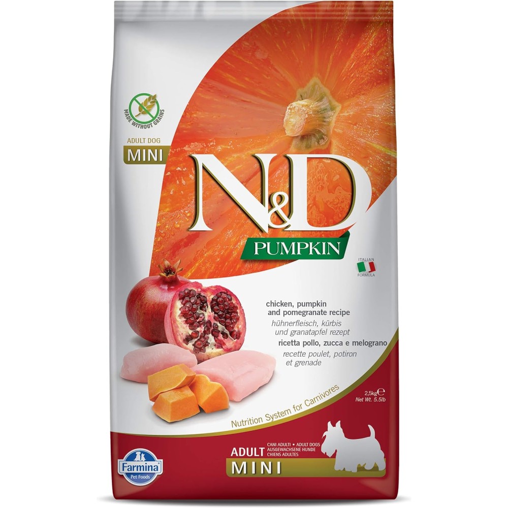 FARMINA N&D ADULT MINI PUMPKIN POLLO ZUCCA E MELOGRANO 2,5KG