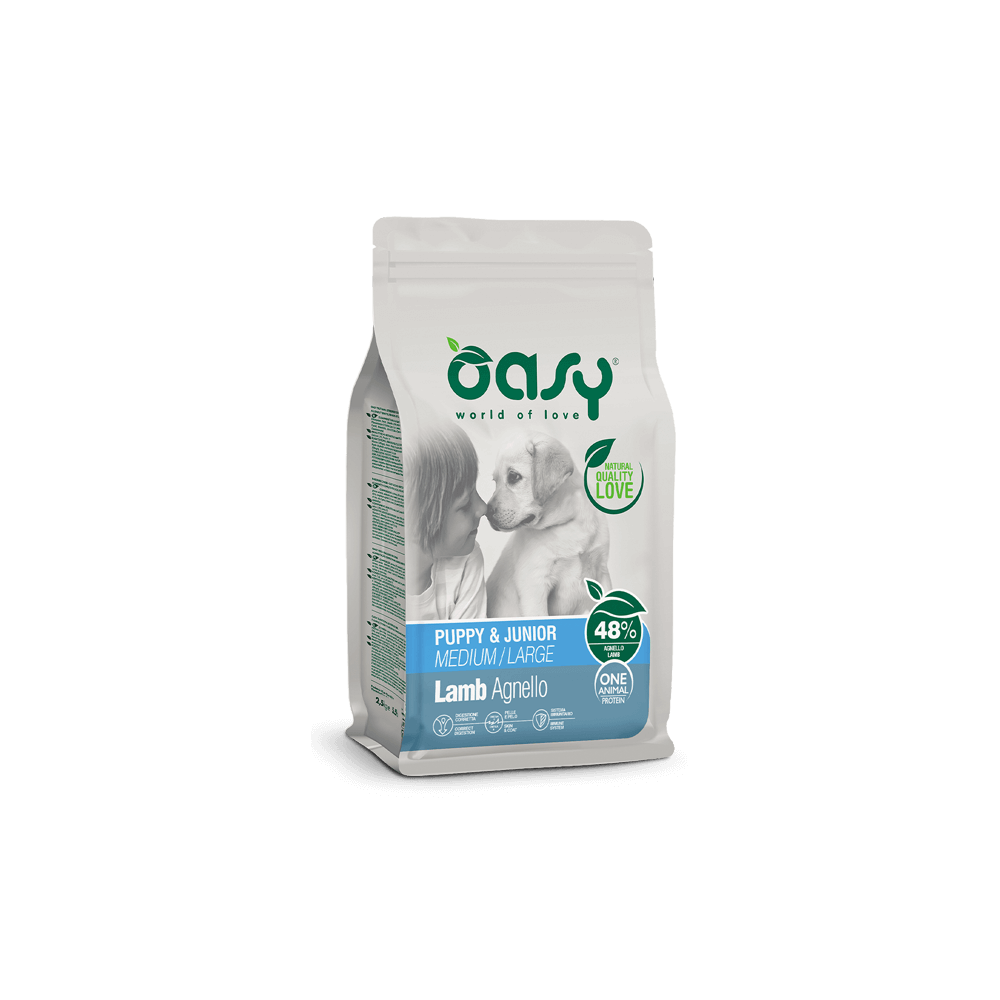 OASY PUPPY MEDIUM/LARGE AGNELLO 12KG