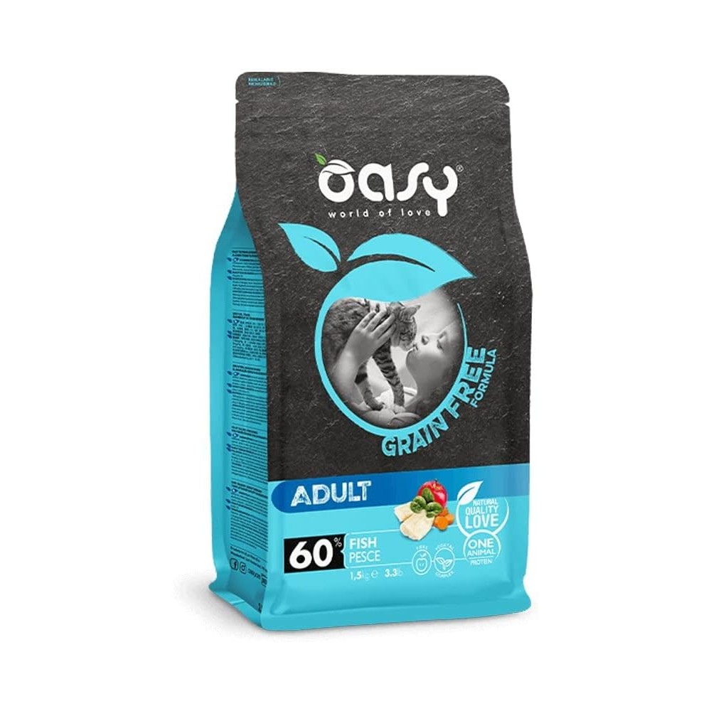 OASY ADULT CAT GRAIN FREE PESCE 1,5KG