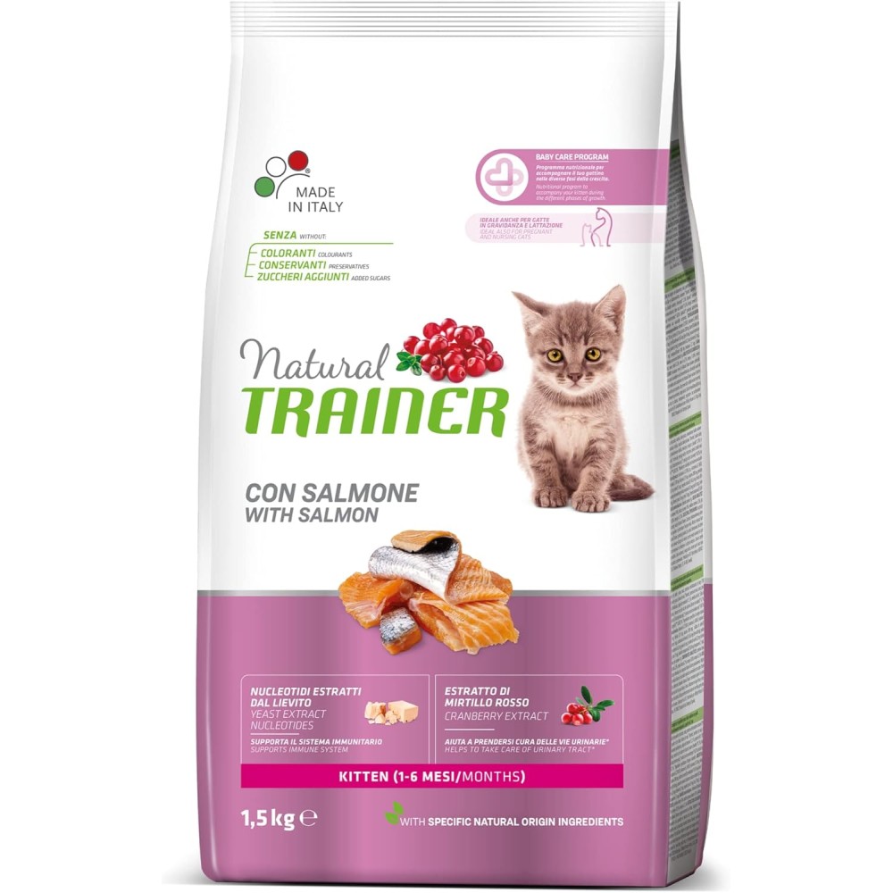 NATURAL TRAINER KITTEN SALMONE 1,5KG