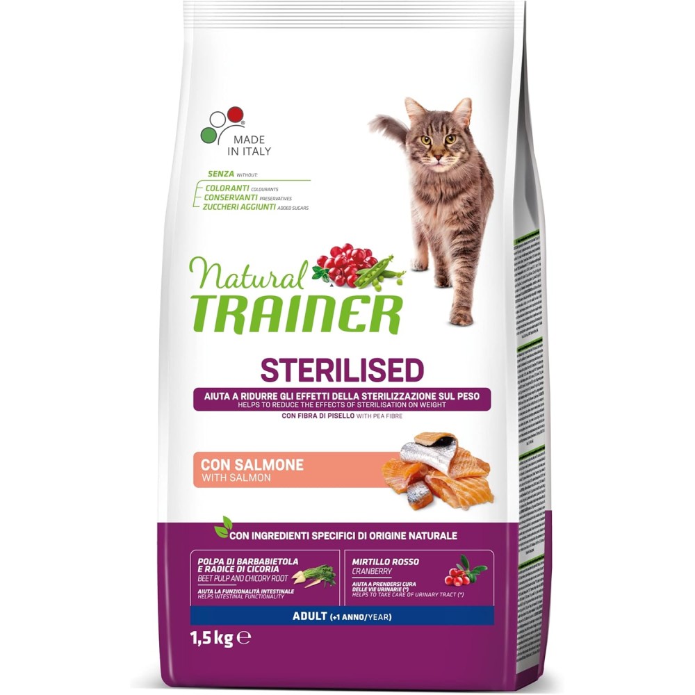 NATURAL TRAINER CAT STERILISED SALMONE 1,5KG