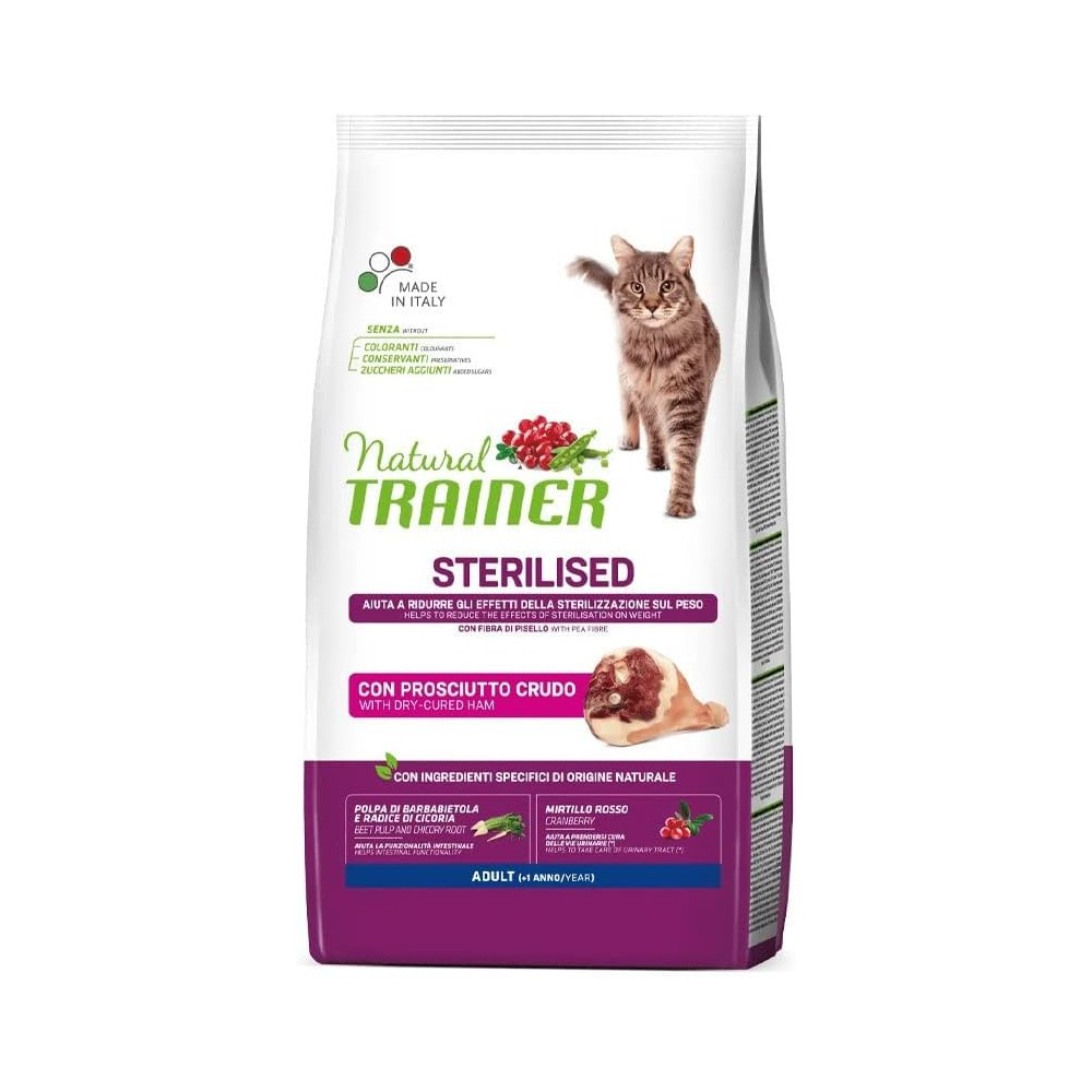 NATURAL TRAINER CAT STERILISED PROSCIUTTO CRUDO 1,5KG