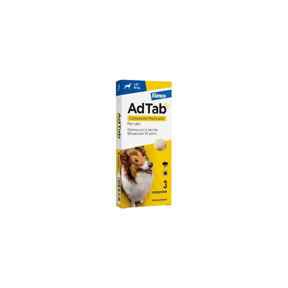 ADTAB COMPRESSE MASTICABILI PER CANI 22-45KG  3 COMPRESSE