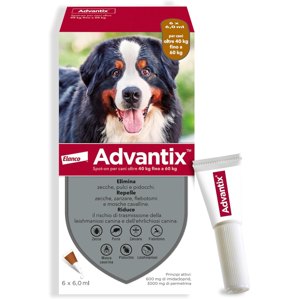 ADVANTIX FIALETTE PER CANI DA 40KG A 60KG CONFEZIONE DA 6