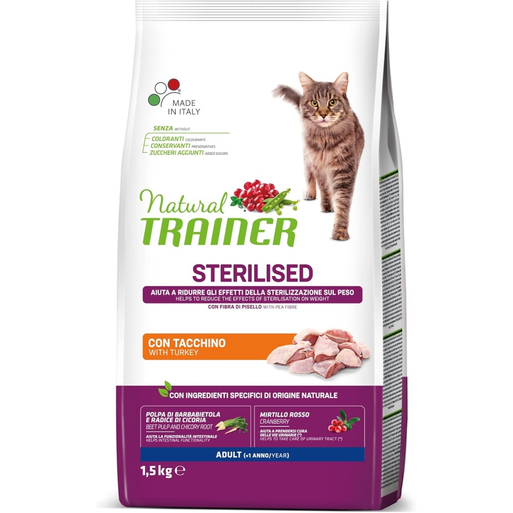 NATURAL TRAINER CAT STERILISED TACCHINO 1,5KG