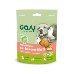 OASY CANE BISCOTTI RIPIENI SALMONE E MIRTILLI 80g