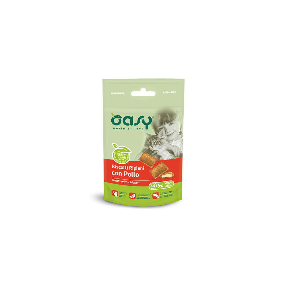 OASY SNACK CAT - BISCOTTI RIPIENI CON POLLO