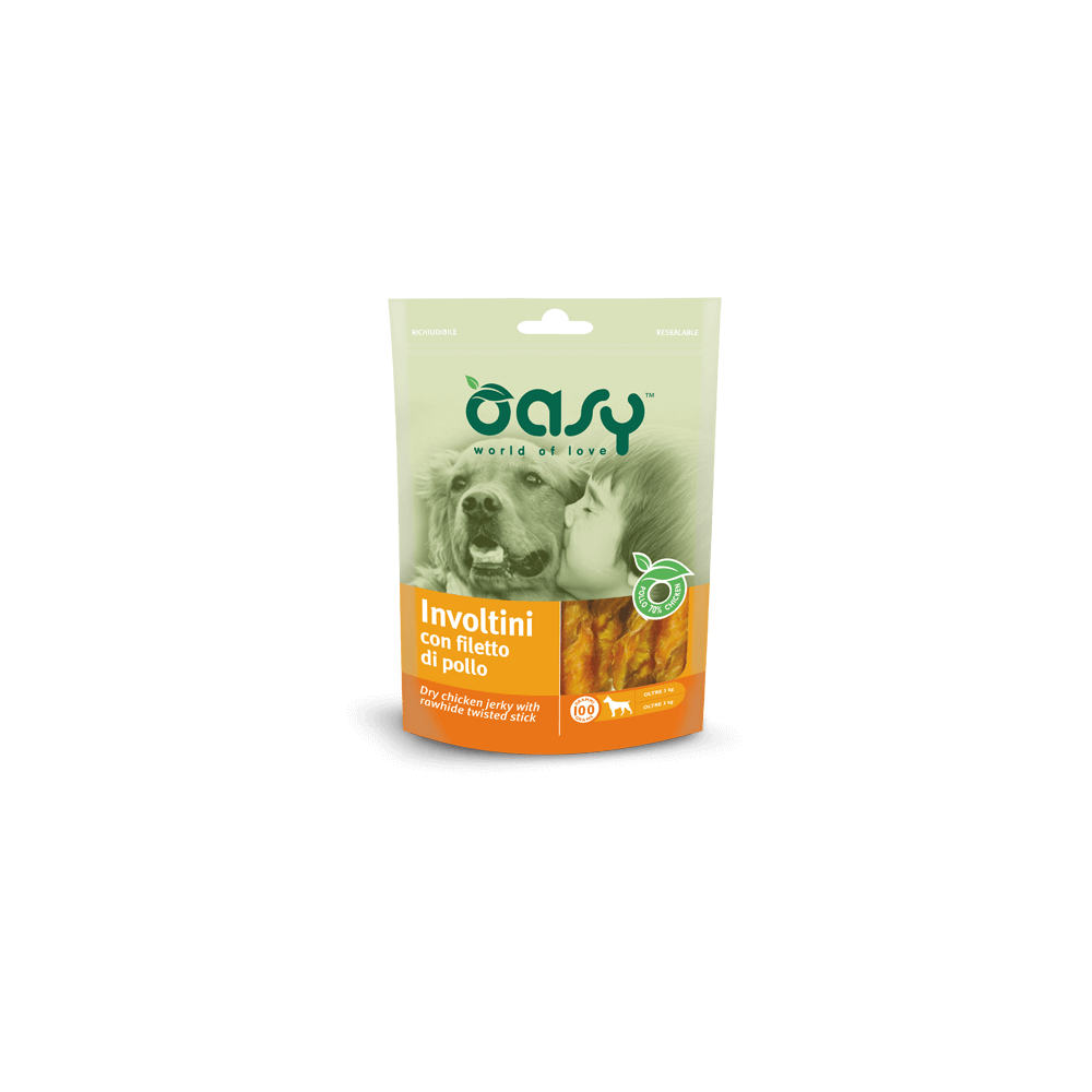 OASY SNACK DOG - INVOLTINI CON FILETTO DI POLLO 100G