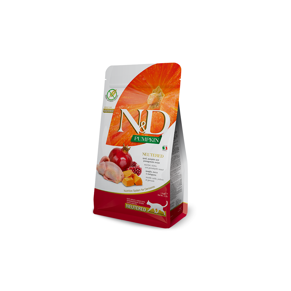 N&D FARMINA GATTO STERILIZZATO PUMPKIN QUAGLIA ZUCCA E MELOGRANO 5KG