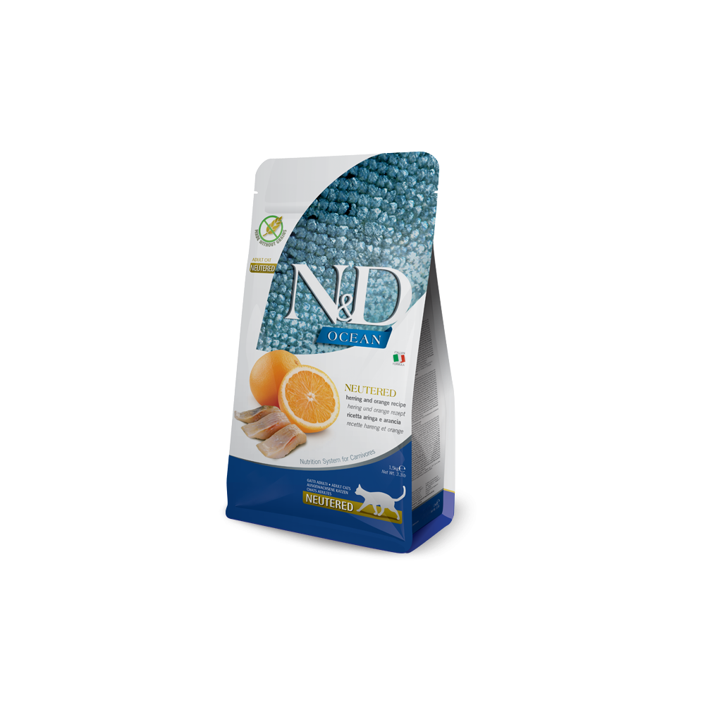 N&D FARMINA GATTO STERILIZZATO OCEAN ARINGA E ARANCIA 5KG