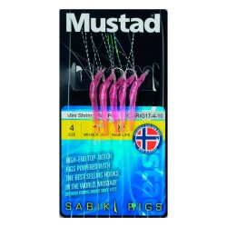SABIKI RIGS MINISHRIMP FLUO PINK MUSTAD