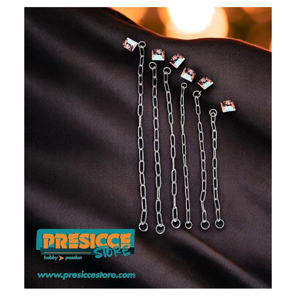 LEOPET - COLLARE STRANGOLO A CATENA CON ANELLI LUNGHI IN DIVERSE MISURE