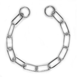 LEOPET - COLLARE STRANGOLO A CATENA CON ANELLI LUNGHI IN DIVERSE MISURE