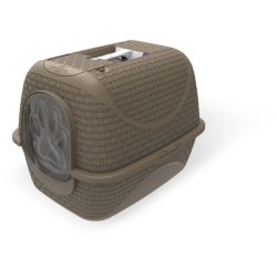 BAMAPET - LETTIERA PER GATTI CHIUSA CON PORTA BASCULANTE