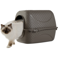 BAMAPET - LETTIERA PER GATTI CHIUSA CON PORTA BASCULANTE