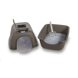 BAMAPET - LETTIERA PER GATTI CHIUSA CON PORTA BASCULANTE