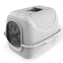 BAMAPET - LETTIERA PER GATTI CHIUSA CON PORTA BASCULANTE