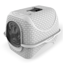 BAMAPET - LETTIERA PER GATTI CHIUSA CON PORTA BASCULANTE