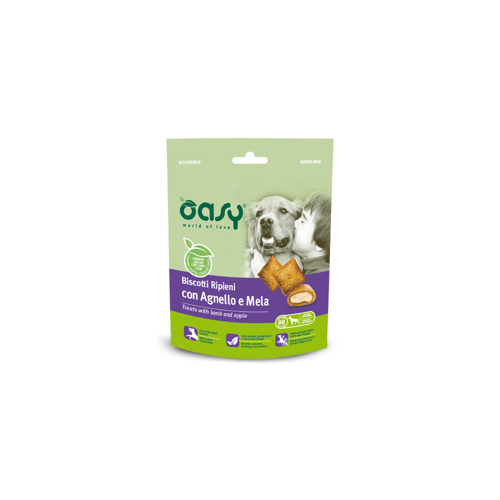 OASY CANE BISCOTTI RIPIENI AGNELLO E MELA 80g