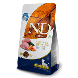 FARMINA N&D ADULT DOG MINI BROWN AGNELLO , SPIRULINA E CAROTE 5KG
