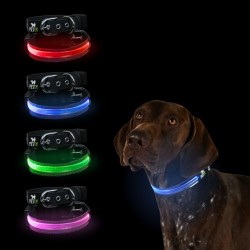 PETTY ITALIA - COLLARE REGOLABILE PER CANI IN BIOTHANE CON LED