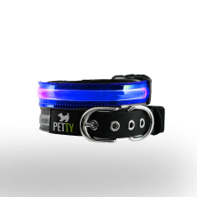 PETTY ITALIA - COLLARE REGOLABILE PER CANI IN BIOTHANE CON LED