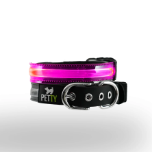 PETTY ITALIA - COLLARE REGOLABILE PER CANI IN BIOTHANE CON LED
