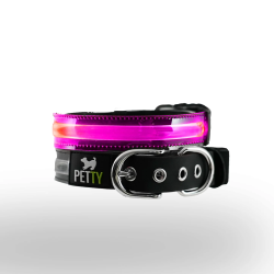 PETTY ITALIA - COLLARE REGOLABILE PER CANI IN BIOTHANE CON LED