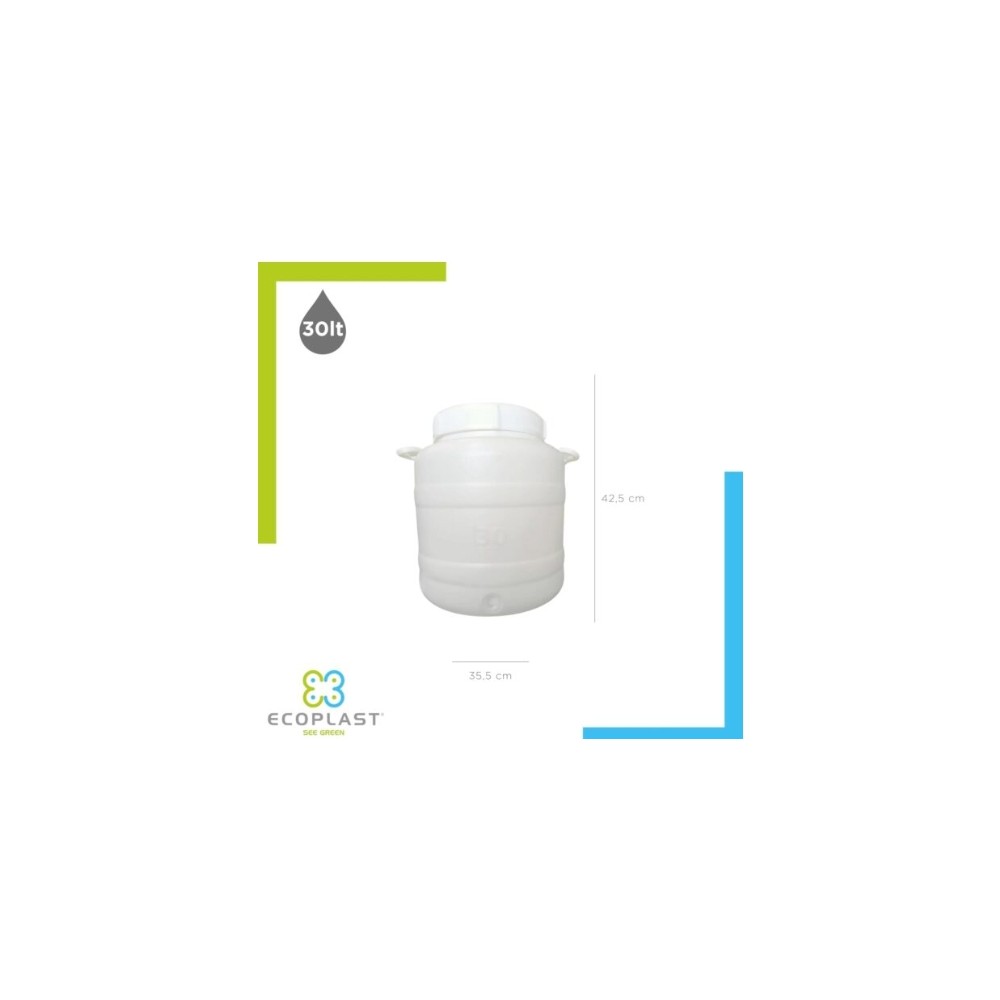 FUSTO IN PLASTICA BOCCA LARGA 30LT ECOPLAST