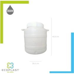 FUSTO IN PLASTICA BOCCA LARGA 30LT ECOPLAST