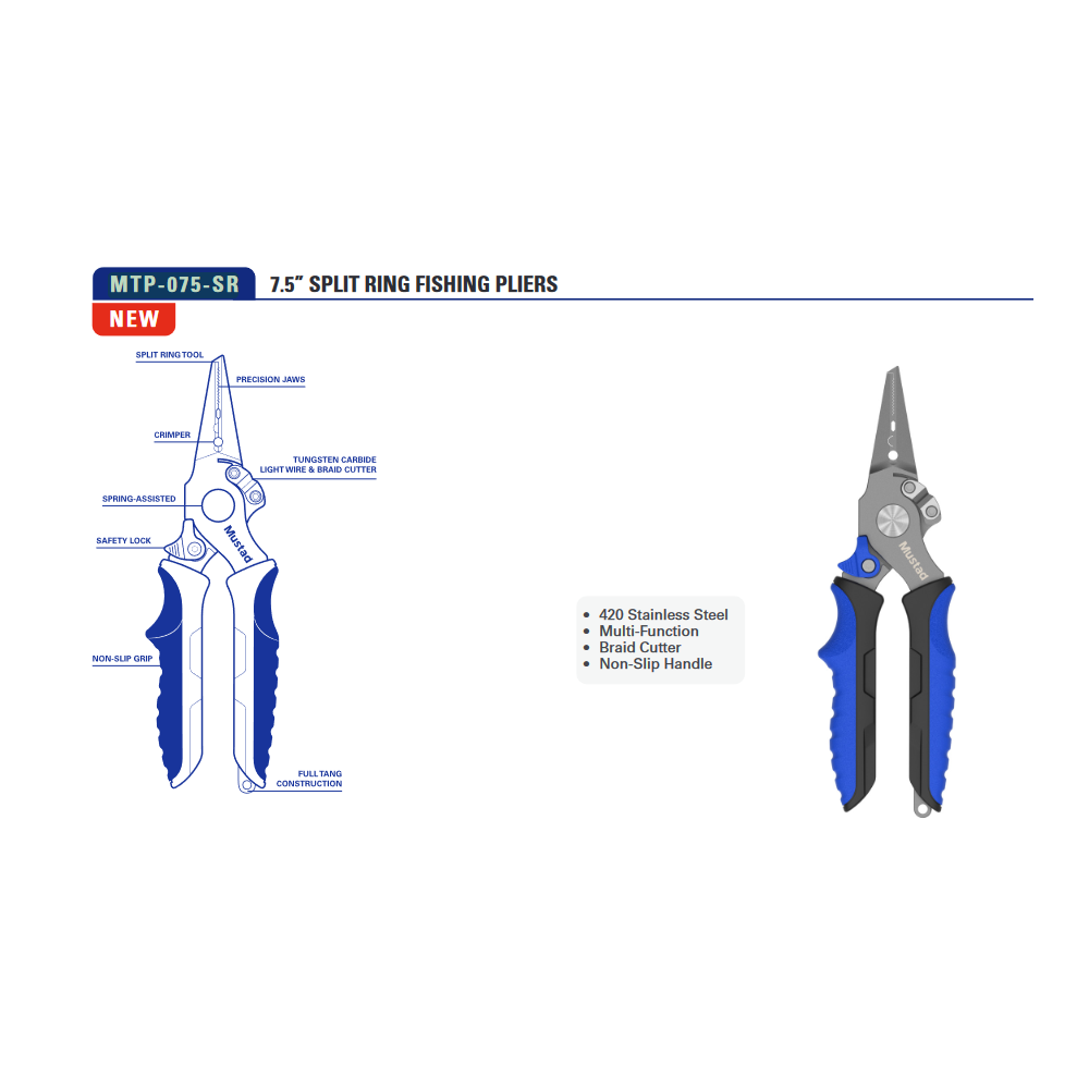 7.5" SPLIT RING PLIERS MUSTAD