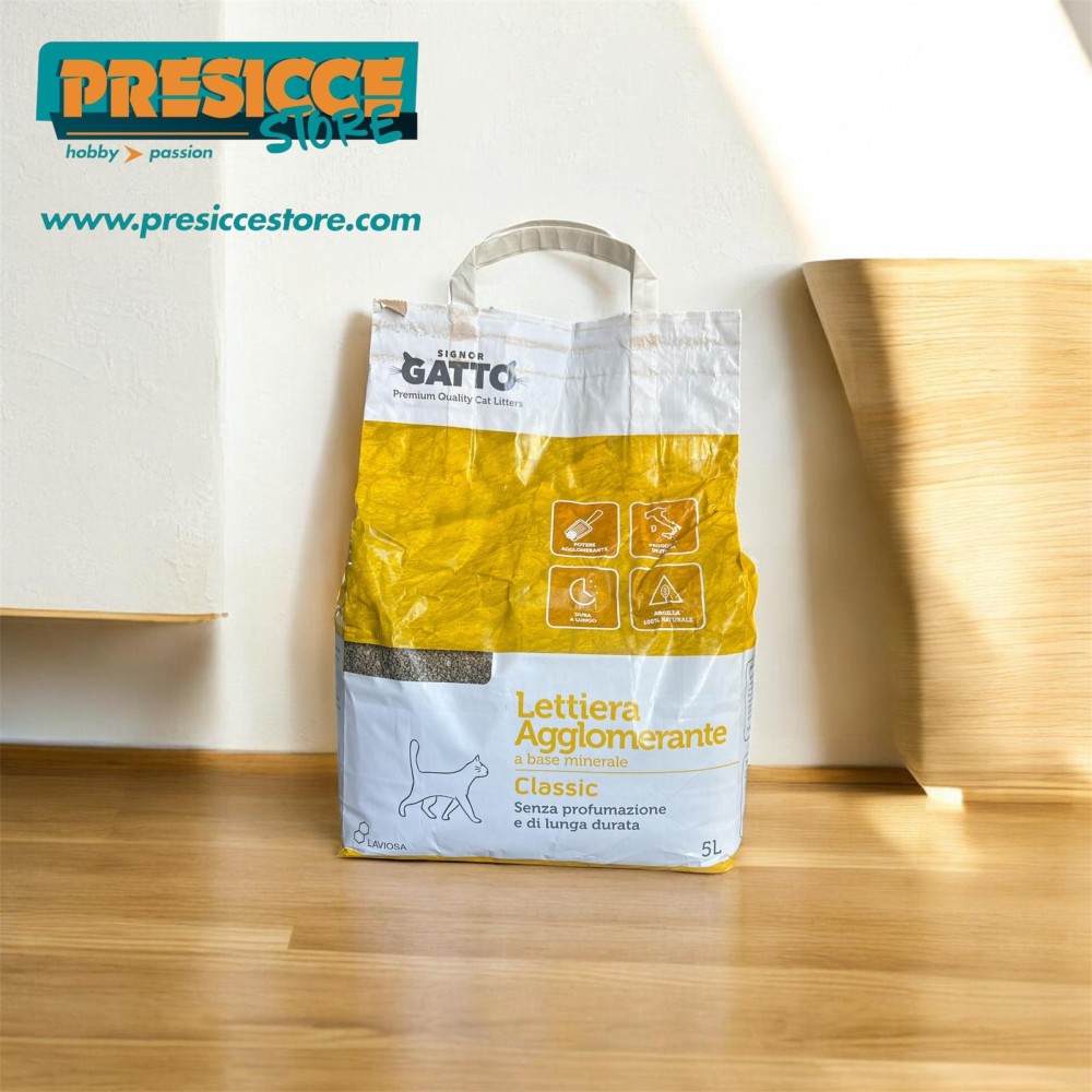 LETTIERA PER GATTO AGGLOMERANTE A BASE MINERALE 5L