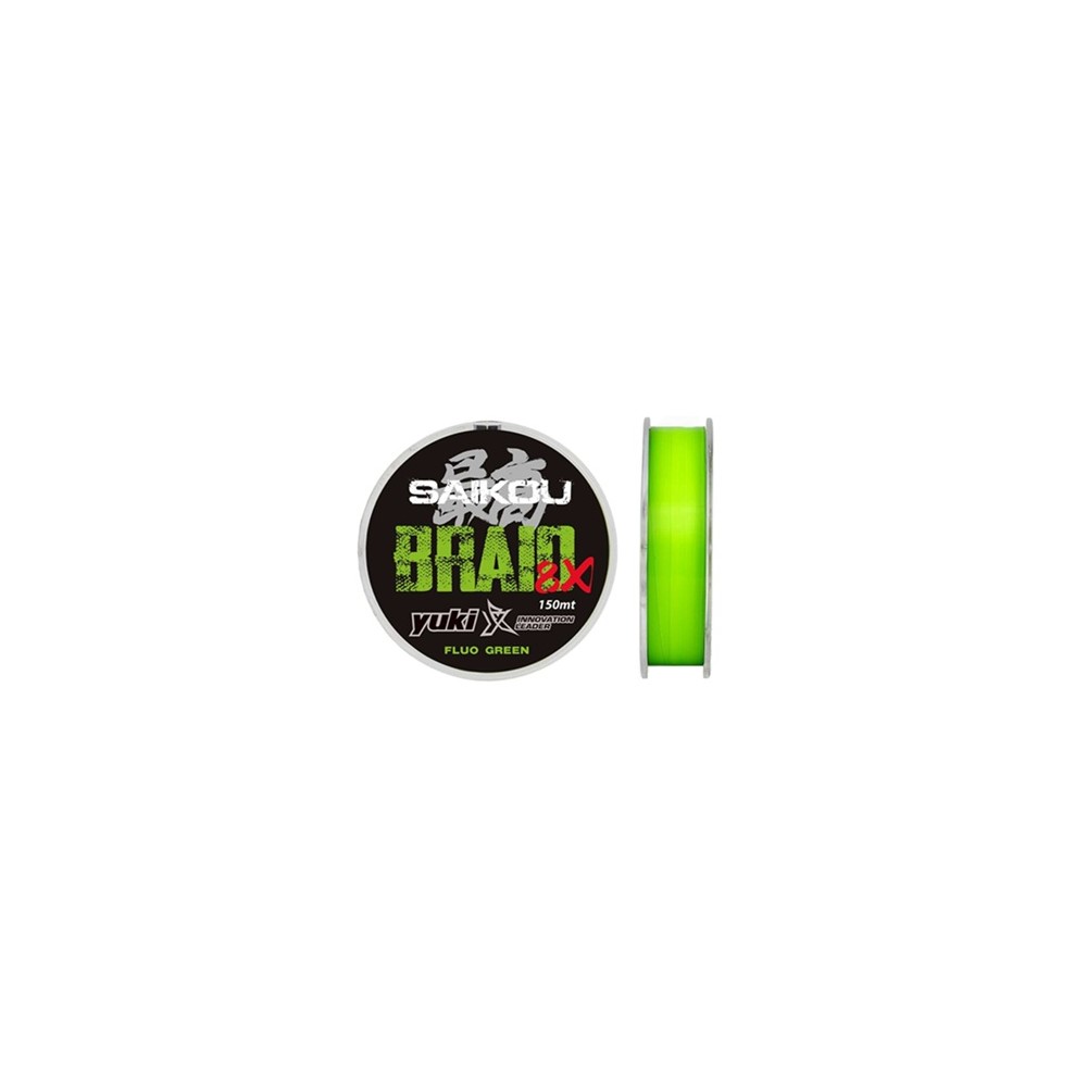 SAIKOU BRAID 8X FLUO GREEN 150MT YUKI