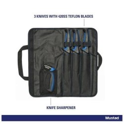 KNIFEKIT 3PC + SHARPERNER MUSTAD